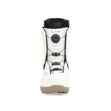 Ride Jackson Snowboard Boot 2025 - White snowboard boots with black laces and a round black BOA dial on top.