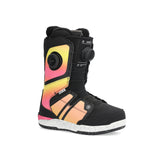 Ride Women's Karmyn Zonal Snowboard Boot 2025 - Black snowboard boot with a gradient of yellow, orange, and pink on the side panel.