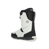 Ride Lasso Snowboard Boot 2025 - A black and white snowboard boot with a strap on the side, featuring a speckled sole.