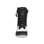 Ride Lasso Snowboard Boot 2025 - Black snowboard boot with white accents and a black strap on the side.
