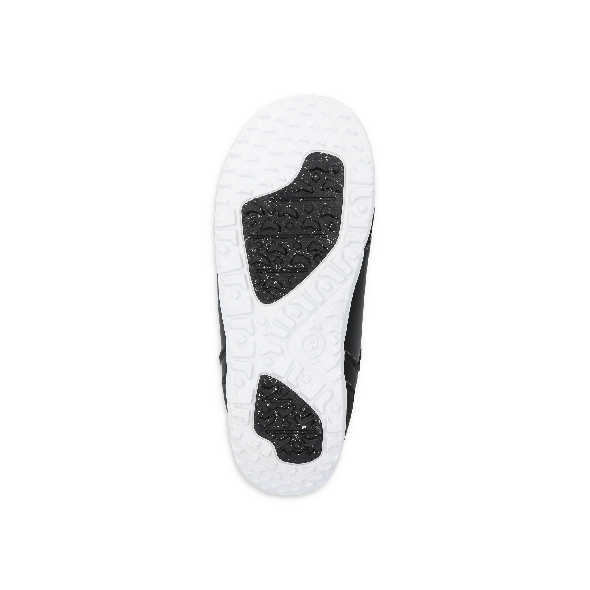 Ride Junior's Lasso Snowboard Boot 2025 - A black snowboard boot with a white logo on the side and a silver buckle.