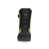 Ride Lasso Snowboard Boot 2025 - A black snowboard boot with a white logo on the side and a strap closure system.