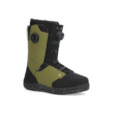 Ride Lasso Snowboard Boot 2025 - A black snowboard boot with a green accent on the side and a white logo near the toe.