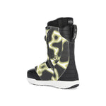 Ride Lasso Pro Snowboard Boot 2025 - A black snowboard boot with a white and grey abstract pattern on the side, featuring a strap closure system.
