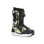 Ride Lasso Pro Snowboard Boot 2025 - A black snowboard boot with a white and yellow lightning bolt pattern on the side.