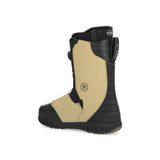 Ride Lasso Pro Snowboard Boot 2025 - A black snowboard boot with a tan strap and a circular logo on it.