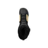 Ride Lasso Pro Snowboard Boot 2025 - Black snowboard boot with tan accents and black laces.