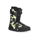 Ride Lasso Snowboard Boot 2025 - Black snowboard boots with a white and yellow abstract pattern on the side.