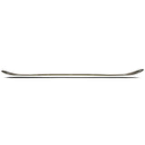 Ride Manic Snowboard 2025 - A snowboard with a brown base and white accents on the top sheet, featuring a distinctive logo in the center of the board.