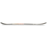 Ride Moderator Snowboard 2025 - A snowboard with a predominantly white base, featuring a subtle black stripe and a small red logo on the top left corner.