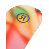 Ride Moderator Snowboard 2025 - A snowboard with a black base and white lettering, featuring the brand name "RIDE" on the top side.