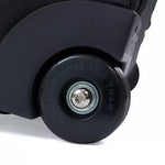 Ride The Perfect Snowboard Bag 2025 - A black snowboard bag with a white logo on the side and a handle at the top.