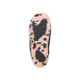 Ride Women's Sage Snowboard Boot 2025 - A black snowboard boot with a pink and grey patterned design on the upper portion.