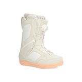 Ride Women's Sage Snowboard Boot 2025 - A cream-colored snowboard boot with a textured pattern on the side and a peach-colored sole.
