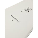 Ride Women's Saturday Snowboard 2025 - White snowboard with black logo and text on top surface.