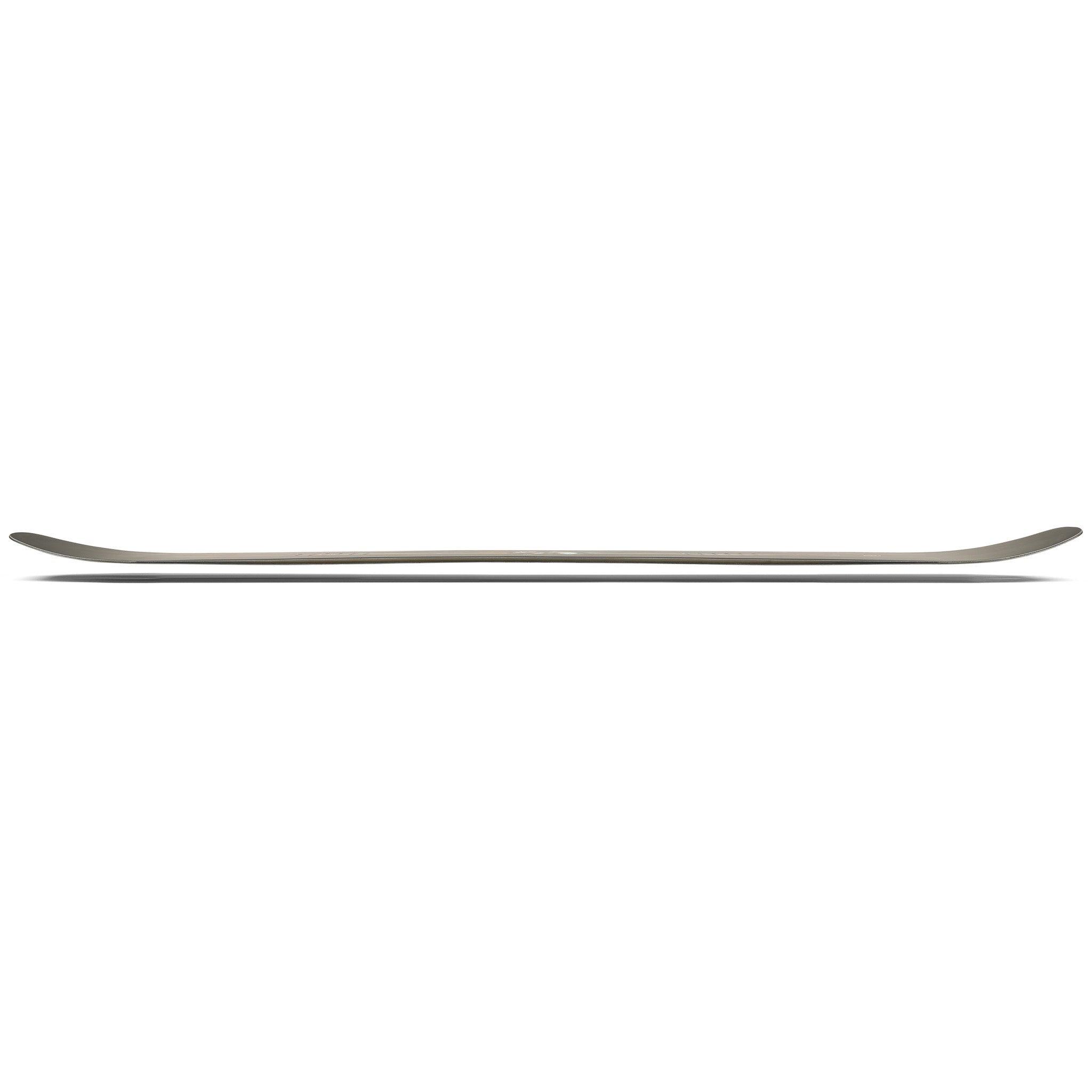 Ride Shadowban Snowboard 2025 - A sleek, black snowboard with a subtle white stripe on its top side.