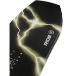 Ride Warpig Snowboard 2025 - A black snowboard with a green lightning bolt design on its top surface.