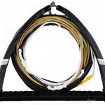 Ronix 727 Pro Foil Combo Rope 2024 - Black rope with white and yellow accents, featuring a distinctive black handle on one end.