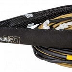 Ronix - 727 Pro Foil Combo Rope 2024 is black with white writing and has a carbon fiber texture on its handle.