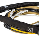 Ronix 727 Pro Foil Combo Rope - 2024 model with black and white rope, featuring a silver metal clip at one end.