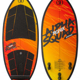 Ronix Alpha Squad Skimmer Wakesurf Board 2024 - A wakesurf board with a predominantly black base and yellow accents on the top and bottom edges.