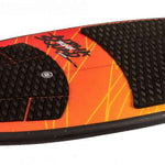 Ronix Alpha Squad Skimmer Wakesurf Board 2024 - A red and black wakesurf board with a white logo on top.