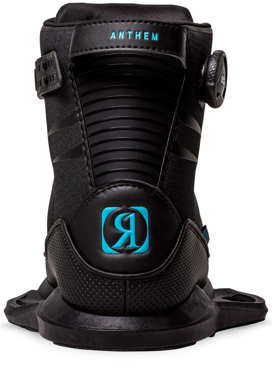 Ronix - Ankle straps are black with white lettering, boot is all black.