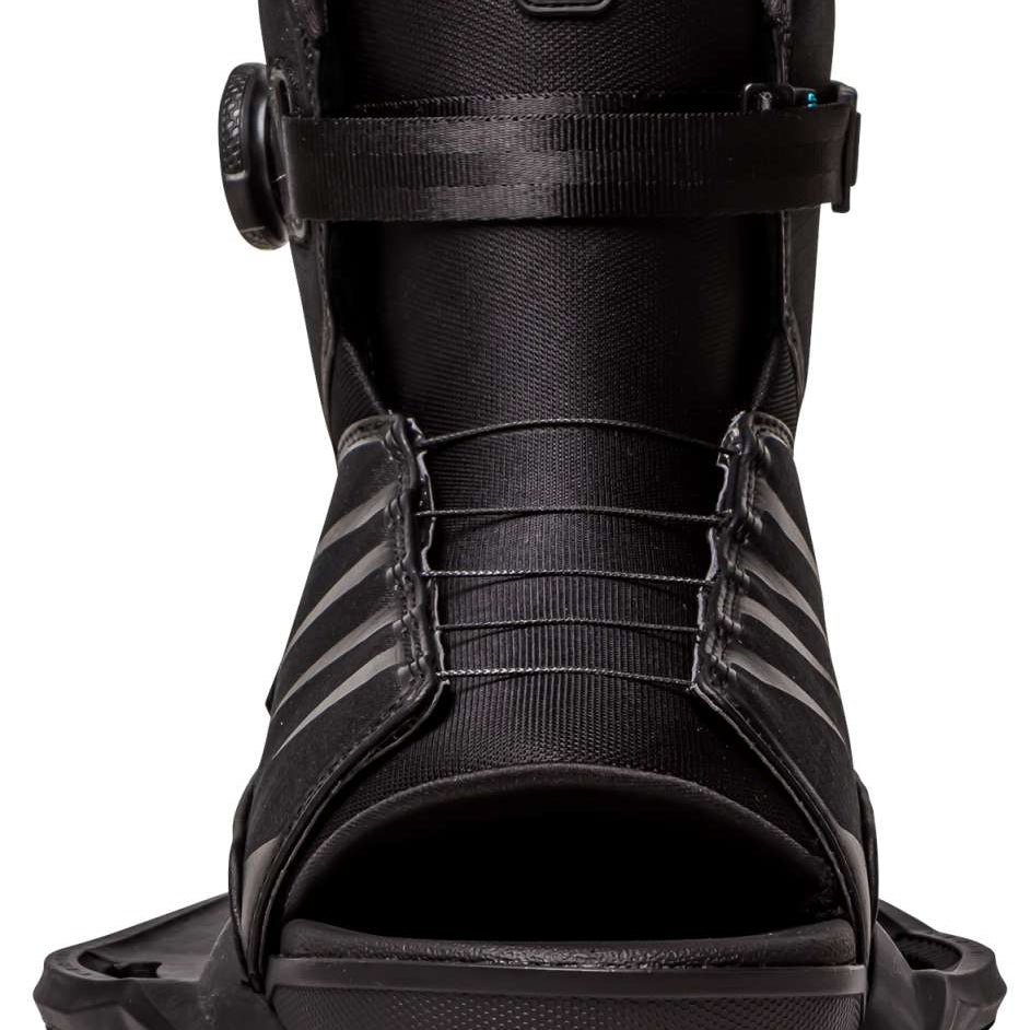Ronix Anthem BOA Wake Boot 2024 - Black wake boot with a blue logo on top and black laces.