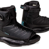 Ronix Anthem BOA Wake Boot 2024 - Black boots with teal accents and a BOA closure system on the side.