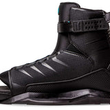 Ronix - Anthemic black wake boot with a blue logo on the side and a strap around the top.