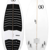 Ronix Flyweight Atlantik Wakesurf Board 2024 - White wakesurf board with black fins and a white logo on top.