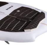 Ronix Flyweight Atlantik Wakesurf Board 2024 - White wakesurf board with black stripes on top and bottom edges.