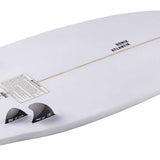 Ronix Flyweight Atlantik Wakesurf Board 2024 - White surfboard with a black logo on the tail and a brown stripe down the middle.