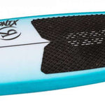 Ronix Flyweight Pro DNA Wakesurf Board 2024 - A blue and white wakesurf board with a black logo on top.