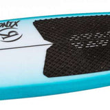Ronix Flyweight Pro DNA Wakesurf Board 2024 - A blue and white wakesurf board with a black logo on top.