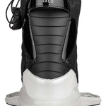 Ronix Ladies Halo Wake Boot 2024 - Black wake boot with white accents and a textured pattern on the heel.