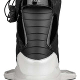 Ronix Ladies Halo Wake Boot 2024 - Black wake boot with white accents and a textured pattern on the heel.
