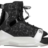 Ronix Ladies Halo Wake Boot 2024 - Black wake boot with a textured pattern on the upper and a white logo on the side.