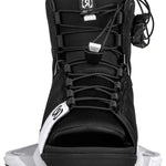 Ronix Ladies Halo Wake Boot 2024 - Black wakeboard boot with white accents and a black logo on the tongue.