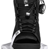 Ronix Ladies Halo Wake Boot 2024 - Black wakeboard boot with white accents and a black logo on the tongue.