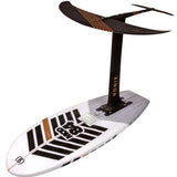 Ronix - Mod 84 Wakefoil with 29" Shadow Mast is shown from a side angle, featuring a sleek black and white design.