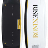Ronix Ladies Rise Wakeboard 2024 - A black wakeboard with a white logo and yellow accents on the top and bottom.