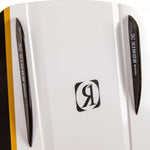 Ronix Ladies Rise Wakeboard 2024 - White ladies wakeboard with a black logo on top and a yellow stripe along the side.