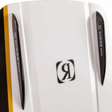 Ronix Ladies Rise Wakeboard 2024 - White ladies wakeboard with a black logo on top and a yellow stripe along the side.