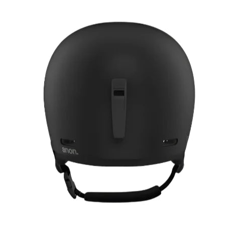 Anon Raider 3 Round Fit Helmet 2025 - Matte black helmet with a rectangular vent on top and adjustable strap at back.