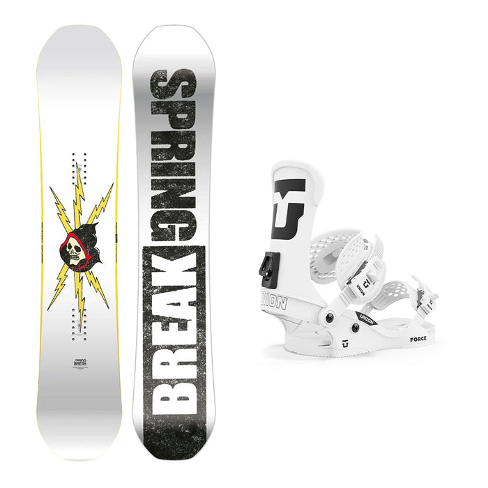 CAPiTA Spring Break Resort Twin Snowboard with Union Men's Force Classic - Team High Back - Snowboard Binding 2025