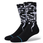QUINN CREW C SOCK 2022 - Black crew socks with white hearts and a small logo on the ankle.