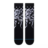 QUINN CREW C SOCK 2022 - Black crew socks with a white graphic of Quinn from the band Tool on the top portion.