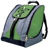 Athalon Everything Boot Bag/Backpack - A green backpack with a black handle and zipper, featuring a gray panel on the front.