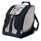 Athalon Everything Boot Bag / Backpack - A black backpack with a zippered front pocket and two side pockets, featuring a white logo on the top.